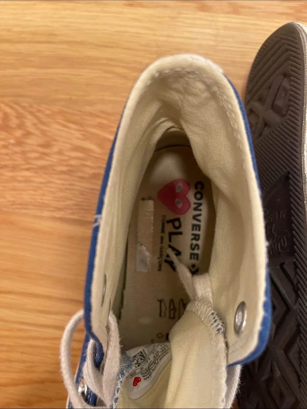 Comes Des Garçons Converse Chuck Taylor Blue Men’s Sz 5.5 Women’s 7.5 - Picture 4 of 5